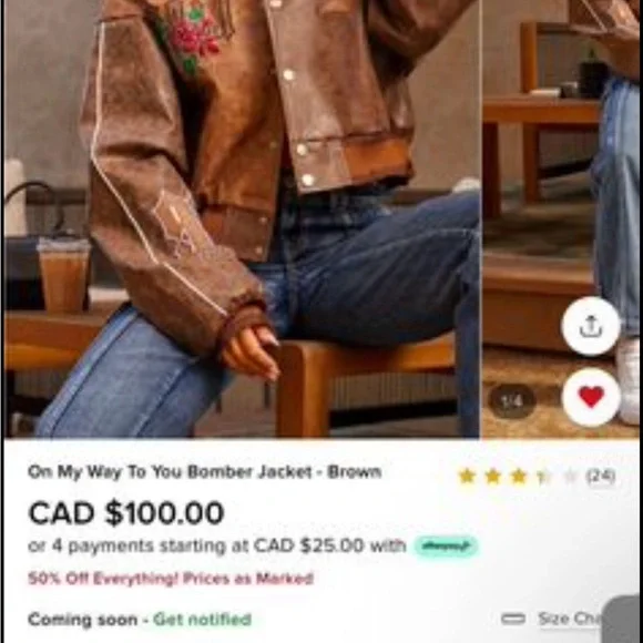 Fashion Nova Bomber jacket for women. Size M. - Picture 3 of 3